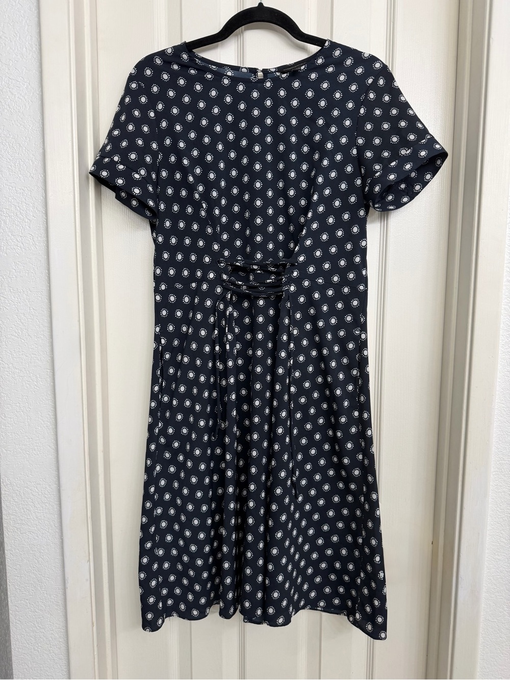 Banana Republic Navy Polka Dot Midi Dress